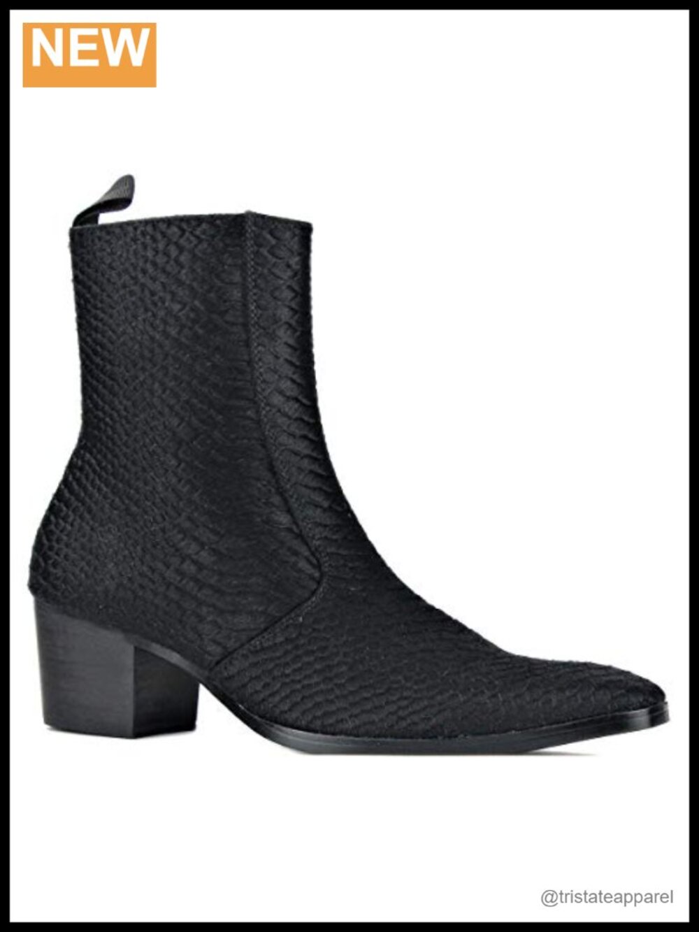 Men's Chelsea Ankle Boots Leather Crocodile Print Pony Hair Chukka Dress Boots